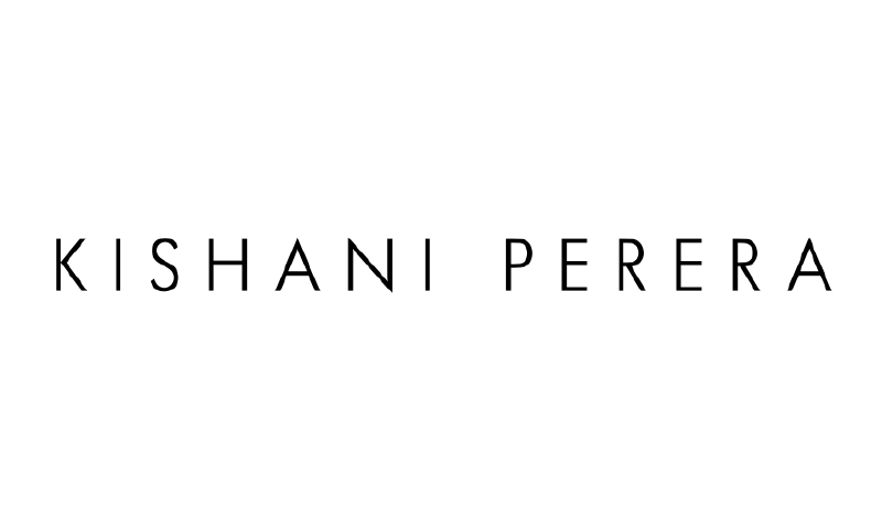 A black and white photo of the shani perera logo.