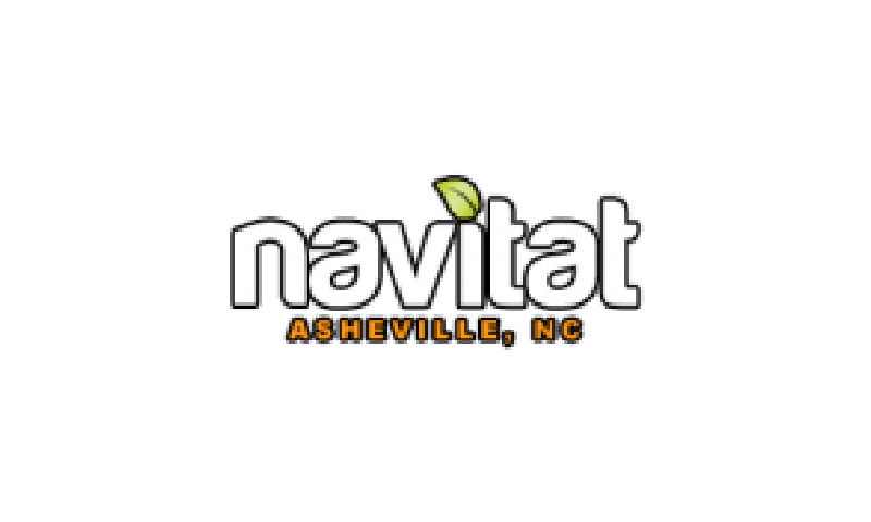 A black and white logo of navitat asheville, nc.