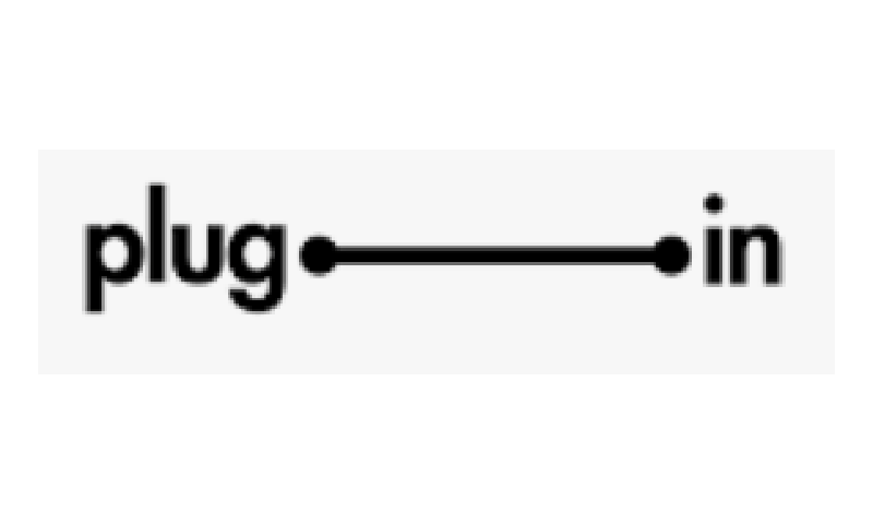 A black and white image of the word ug