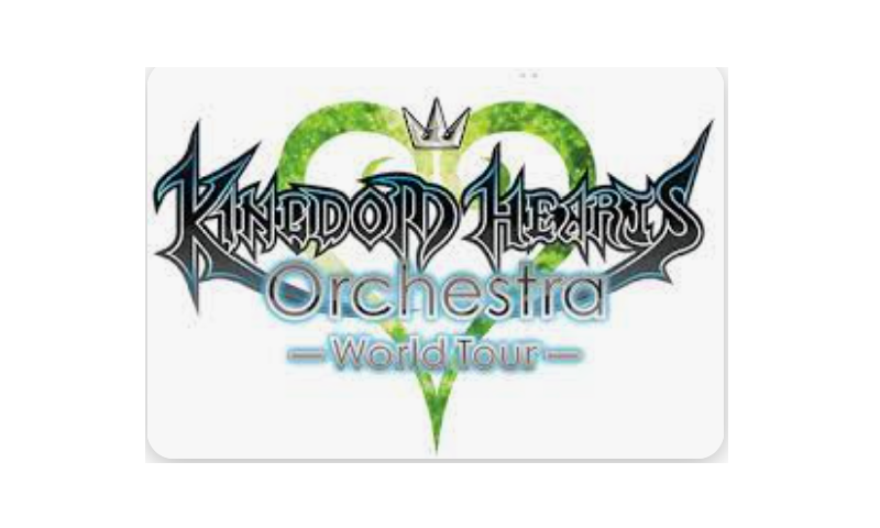 A logo for the kingdom hearts orchestra world tour.