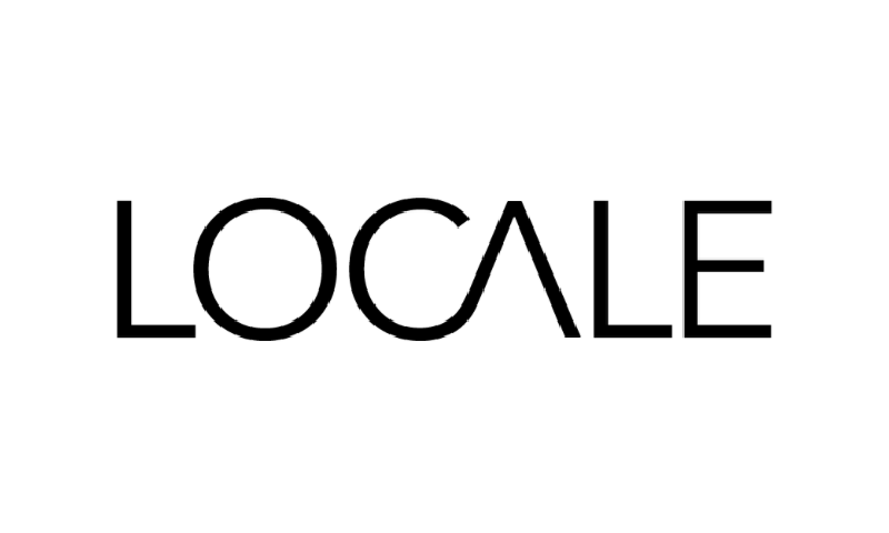A black and white logo for locale.