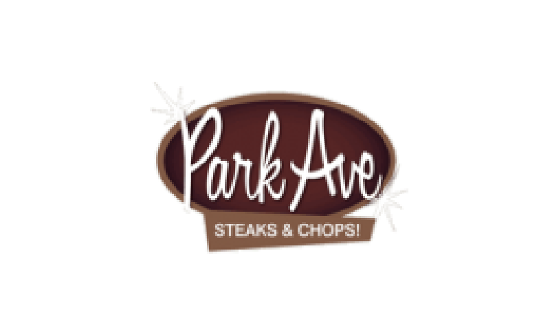 A restaurant logo that says park ave steaks and chops.