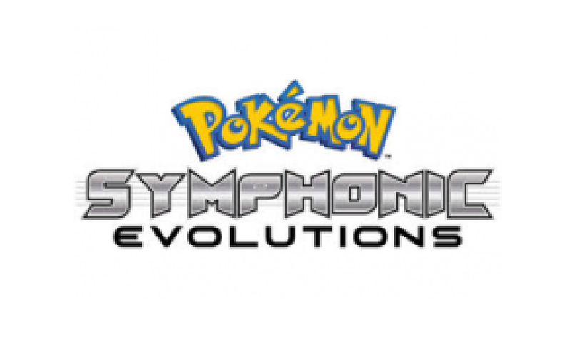 A logo for the pokemon symphonic evolutions concert.