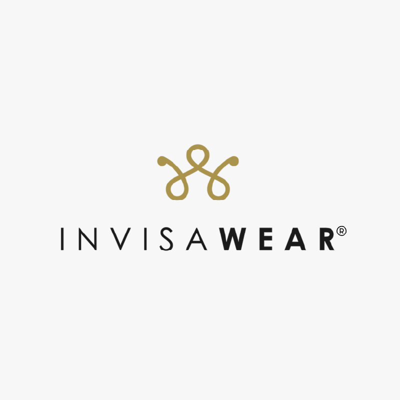 A logo of invisawear, with the word invisawear in the middle.